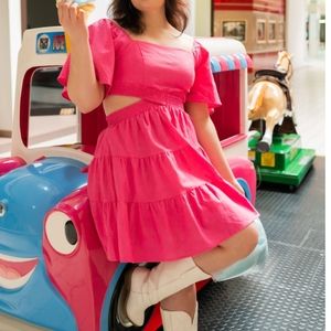 NWT SHE+SKY Hot Pink cutout dress Small/XS